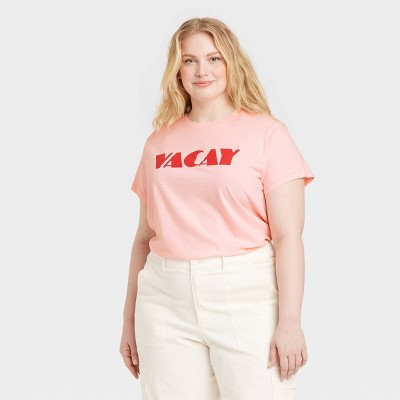 Women's Short Sleeve Graphic T-Shirt - Universal Thread™ Light Pink XXL