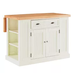 Nantucket Solid Wood Top Kitchen Island White - Home Styles