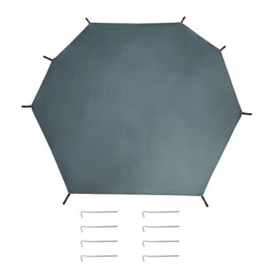 Unique Bargains Waterproof Tent Tarp with Ground Nail 151.57"x137.80" Gray 1 Set