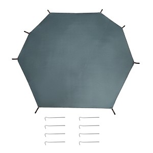 Unique Bargains Waterproof Tent Tarp with Ground Nail 151.57"x137.80" Gray 1 Set - 1 of 4