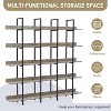 Acekool 5-Tier Industrial Bookshelf, Open Bookcase with Metal Frame, Vintage Storage Shelves for Living Room, Home Office, Black - 3 of 4
