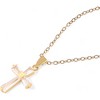 Anna-Kaci Women's Gold Tone Cross Pendant Necklace with Crystal Accents and Chain- Gold - 2 of 4