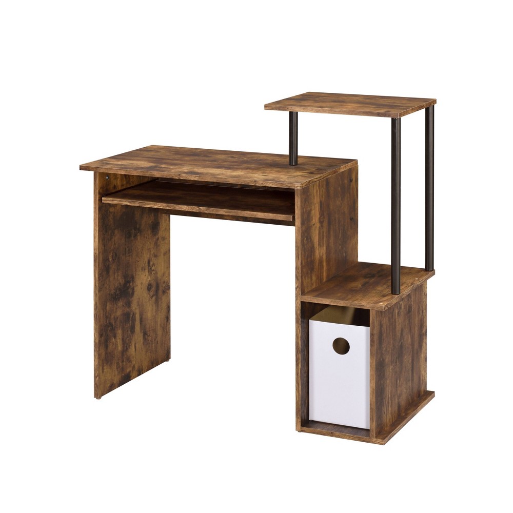 Photos - Office Desk Lyphre Computer Desk Rustic Oak/Black - Acme Furniture