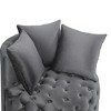Lyngins Modern Upholstered Tufted Leisure Chair Stool with Pillows,Small Accent Chair for Living Room,Bedroom,Office - 3 of 4