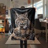 Canada Lynx Printed Pattern Seasonal Car Nap Blanket, Fleece Material, Christmas Gift. - 3 of 4