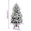 vidaXL Artificial Hinged Christmas Tree with Flocked Snow - Lifelike PVC Tips, Sturdy Metal Stand - 4 of 4
