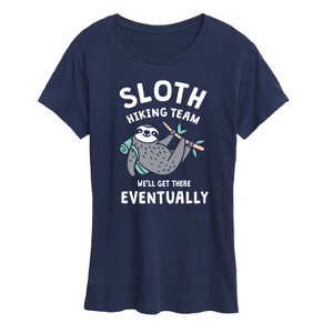 Women's - Instant Message - Sloth Hiking Short Sleeve Graphic T-Shirt - 1 of 4