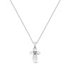 Haus of Brilliance Silver Prong-Set Diamond Accent Floral Cross Pendant Necklace - 2 of 4