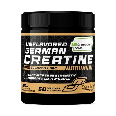 Sandhu's Creapure German Creatine Monohydrate Powder Supplements for Men & Women, Unflavored, 60 Servings, 300 gms, Supports Lean Muscle Building