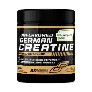 Sandhu's Creapure German Creatine Monohydrate Powder Supplements for Men & Women, Unflavored, 60 Servings, 300 gms, Supports Lean Muscle Building - 1 of 4