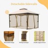 10'x13' Gazebo, Outdoor Gazebo with Mosquito Netting, Metal Frame Double Roof Soft Top Patio Gazebo Canopy Tent (Khaki) - 4 of 4