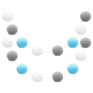 Unique Bargains Colorful Felt Ball Flexible Wear-resistant Pom Pom Garland 2 Pcs - 1 of 4