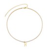 Adornia 14k Gold Plated Tennis Necklace with Initial Charm - 3 of 3