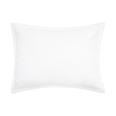 Ellis White Cotton Standard Sham with Braided Design