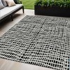 Black Gray And Ivory Striped Washable Indoor Outdoor Area Rug - 2 of 4