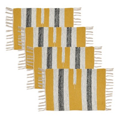 Multicolored Cotton Striped Harmony Placemats Set of 4