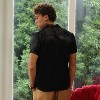 Campus Sutra Men Men's Midnight Black Solid Satin Shirt - 4 of 4