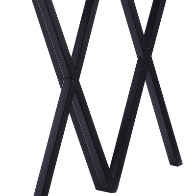 Magenta 22" Black Metal and Glass Square End Table