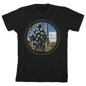 Pink Floyd 1989 Delicate Sound Of Thunder Sticker Graphic Crew Neck Short Sleeve Boys' Black T-shirt - 1 of 3
