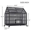 Dog Cage, Heavy-Duty Pet Crate With Roof And Window On Roof, Metal Pet Kennel Playpen With Lockable Wheels For Indoor Outdoor - 4 of 4