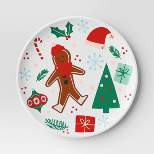 10" Holiday Melamine Gingerbread Dinner Plate White - Wondershop™