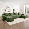 GDFStudio Axelle Modular 4-Seat U-Shape Sectional Boneless Sofa with 3 Pillows and 2 Movable Ottomans - 2 of 4