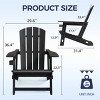Syemin Patio Accent Chairs Folding Adirondack Chair Patio Comfortable Set for Patio Garden - 3 of 4