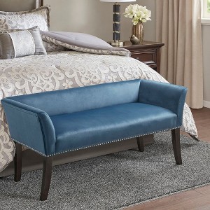 NicBex Accent Nailhead Trim Ottoman Bench with Back & Flared Arms,Upholstered Bedroom Bench Shoe Bench for Living Room,Bedside - 1 of 4