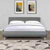 XIYUYEU Faux Leather Queen Size Bed Frame with Headboard, Curve Design, Wood Slat Support, No Box Spring Needed, Easy Assemble - 2 of 4