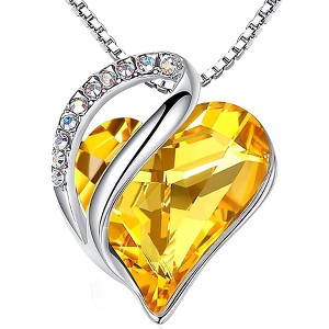 Leafael Infinity Love Heart Pendant Necklace Birthstone Crystal Jewelry Gifts for Women, Silver-tone, 18"+2" - 1 of 4