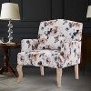 EROMMY High Back Floral Accent Chair for Living Room,Upholstered Wingback Chair w/Pillow, Comfy Armchair w/Wooden Legs - 2 of 4