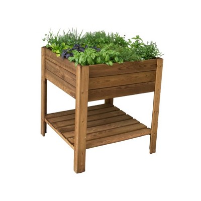Tierra Garden Square Raised Bed with Shelf