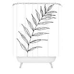 Kris Kivu Botanical Line Art Ink Leaf Shower Curtain White - Deny Designs
