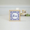 VIP Metal 7 in. Blue Home DaMask Style Sign - 3 of 4