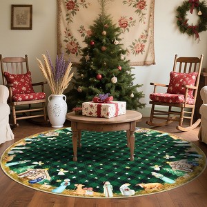 Coucheta Christmas Washable Area Rug, Holiday Non-Slip Carpet for Living Room, Bedroom, Nursery & Playroom, Festive Winter Decorative Floor Mat - 1 of 4