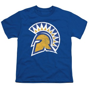 San Jose State University Distressed Primary Kids T-Shirt For Youth Royal Blue - 1 of 4