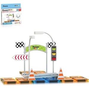 Magnetic Tiles Race Track Set with 2 Racing Cars, STEM Educational Building Toy for Kids Ages 3+ - 1 of 4