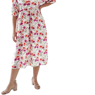 white multi floral