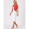 INSPIRE CHIC Women's Casual Open Front 3/4 Sleeve Collarless Business Blazer Cardigan - 4 of 4