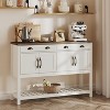 Sapphtopaz Modern Console Table with 2 Drawers & 4 Door Cabinet Entryway Table with Adjustable Shelves & Slatted Shelf for Living Room, Hallway - 4 of 4