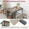 4-Piece Dining Table Set with 2 Benches, Wine Rack & Storage Shelf, Kitchen Dining Room Table for Small Spaces - 4 of 4