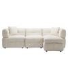 NicBex Couches for Living Room 87.7" Sectional Sofa Teddy Fleece Fabric Comfy Sofa with charging ports and  a Movable Storage Ottoman - 3 of 4