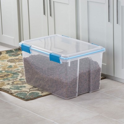54 Quart Clear Plastic Stackable Storage Bins with Latch Lids