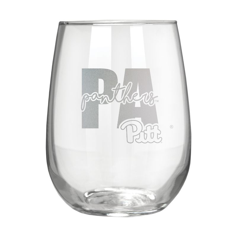 NCAA Pitt Panthers The Vino Stemless 17oz Wine Glass - Clear, 1 of 2