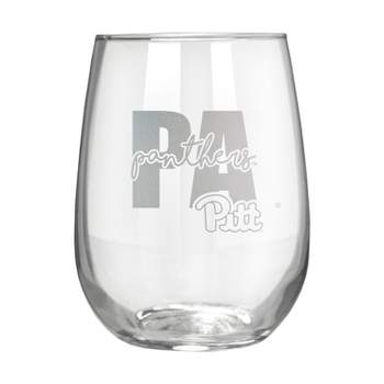 NCAA Pitt Panthers The Vino Stemless 17oz Wine Glass - Clear