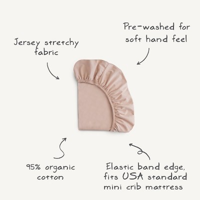 Blush Organic Cotton Stretchy Mini Crib Sheet