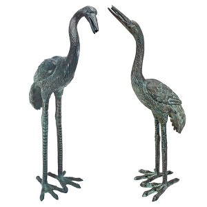 Design Toscano Small Bronze Crane: Set of two - 1 of 4