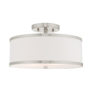 Livex Lighting Park Ridge 2 - Light Semi-Flush Mount in  Brushed Nickel - 1 of 4