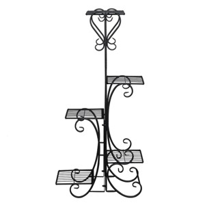 SEVOBAL 42" Metal Plant Stand Tiered 5 Tier Multiple Flower Pots Holder Shelf Rack Display Stand Wrought Planter Display Rack Potted Planter Shelves - 1 of 4