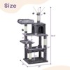 phiestina 57 inch Cat Tree, Indoor Cat House with Padded Platform Bed, Toy Balls, Large Cozy Condo, Sisal Scratching Posts, Dark Grey - 2 of 4